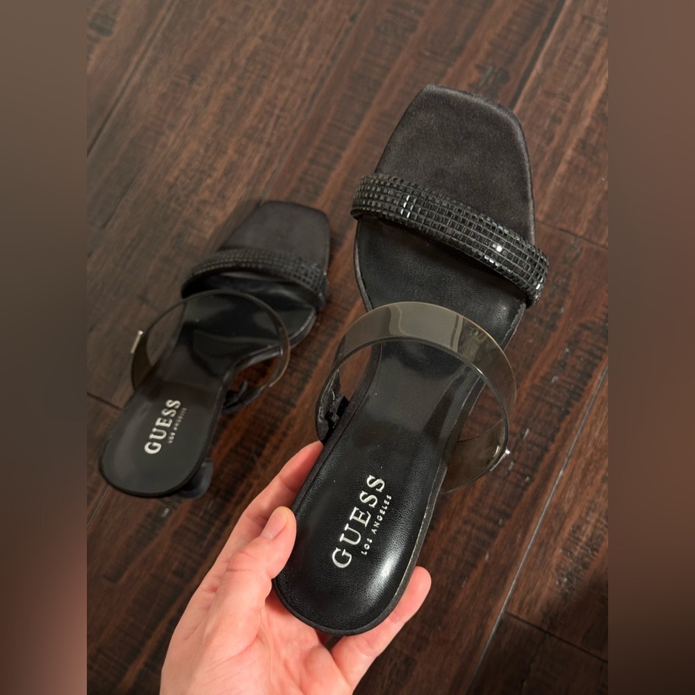 GUESS Black Women's Heeled Sandals - Picture 4 of 9